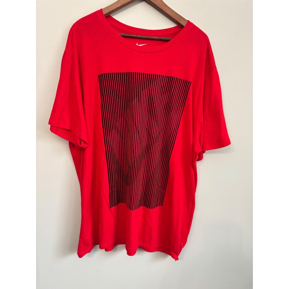 Nike Mens 3XL Tee Athletic Cut Red Graphic Print Tri-Blend Tโ Shirt